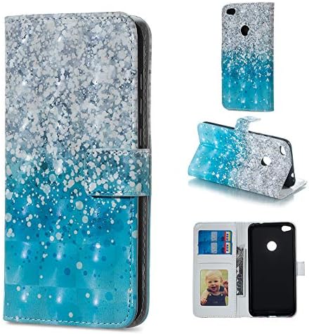 BestCatgift P8 Lite PU Leather Folio Flip Cover [3D Relief Pattern ][Kickstand] For Huawei P8 Lite 2017/P9 Lite 2017/Honor 8 Lite/Nova Lite/GR3 Magnetic Wallet Case - Sea Sand