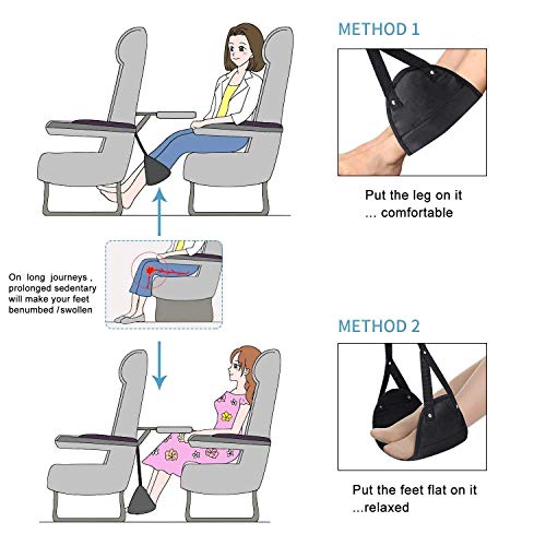 Foot Rest, Airplane Footrest Made with Premium Memory Foam,Head HammPortable Travel Footrest