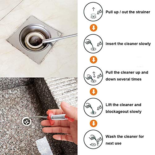 Drain Clog Remover Tool,Shower Drain Catcher 7 Pack Drain Hair Clog Remover Tool for sewer, toilet, kitchen, Sinks Tubs and Showers,Tube Drain Cleaning