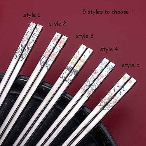 Metal Chopsticks Reusable Dishwasher Safe 18/8 Stainless Steel