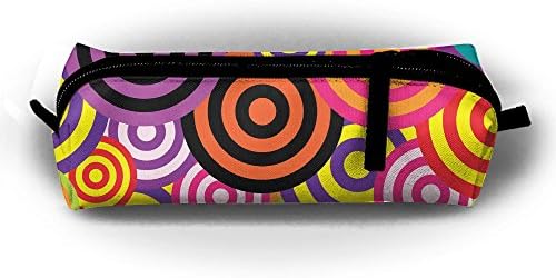 Diswpi Stationery Pouch Students Pen Pencil Bag Colorful Retro Circles Lollipop Cosmetic Pouch Coins Purse School Office Accessories Case For Highlighters Markers