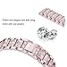 Mtozon Metal Bands Compatible with Fitbit Charge 3/Charge 4, Replacement Metal Rhinestone Bling Bracelet Wristband for Women, Rose Gold