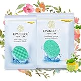 Premium Ivory Body Bath & Facial Sponge Set - Exfoliating Face Sponge & Cleansing Body - Brighten Your Skin & Remove Impurities (1 Set (FBA))