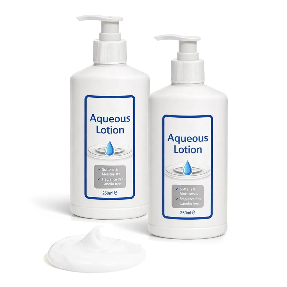 Zopper Aqueous Cream 250ml x 2 Fragrance-Free & Lanolin-Free Moisturising Lotion | Light Non-Greasy Formula | Pump Dispenser | Essential Skin Care