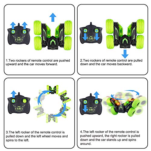 OYE HOYE RC Stunt Cars for Kids, 4WD 360° Rotating & Flipping Remote