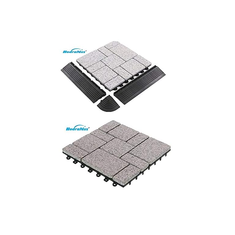 BodenMax-LLGRAROMA-GRY-5-Granit-roma-Muster-Click-Bodenfliesen-Set-30-x