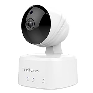 Ebitcam Smart Home WiFi Camera,Baby Monitor, Pan/Tilt/Zoom, Night Vision, Two-Way Audio, Motion Alarm, Available for iOS/Android/PC,Cloud Service Available,Work with Alexa