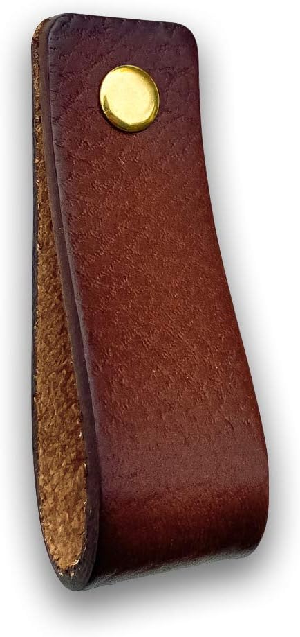 Brute Strength, Leather Handles for Furniture, Cognac, 2 pcs, 16,5 x 2,5 cm, Cabinet Handle, Door Handle for Kitchen Bathroom - Image 5