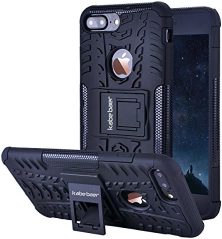 Kabe Baer 2 IN 1 Armor Dual Layer Hybrid Heavy Duty Case with Kickstand for Apple iPhone 7plus Shockproof (black)