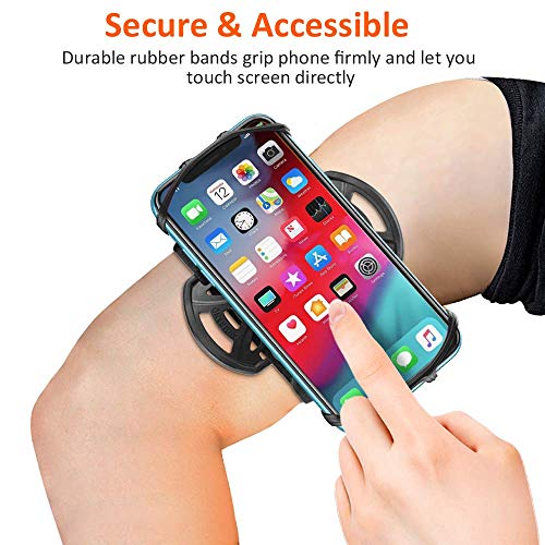 Goigrn Running Phone Holder, 360° Rotatable Running Armband, Universal Adjustable Phone Armband for Jogging Gym Hiking, Compatible with iPhone 14/14 Pro/14 Pro Max/13/12/XR/XS Max/X, Samsung S22/S21