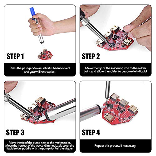 Soldering tools with Thermostatic Digital-Controlled and LCD Screen Display, djustable 80℃/356℉-480℃/896℉ with 10 PCS Soldering Bits, Soldering Iron Kit 60W 110V-Adjustable Temperature - Thumbnail 5