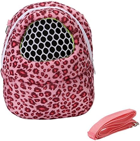 Pet Carrier Bag Hamster Portable Breathable Outgoing Bag for Small Pets Like Hedgehog,Sugar Glider and Squirrel etc (Leopard Small)