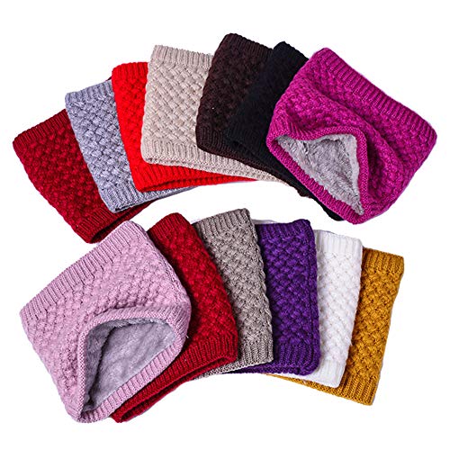 mogen886 Trenton Winter Infinity Scarf Neck Warmer for Men Women Soft Fleece Lined Thick Knit Circle Scarf Windproof Black - Thumbnail 4
