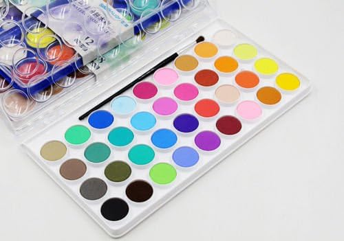 New Set of Simbalion watercolor cakes solid watercolor 12/16/28/36 colours Portable Sets, School Art Accessories (36 colors)