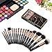 Refand Makeup Brushes, Face Brushes Cosmetics Foundation Powder Concealers Blending Eye Shadows Make Brushes Kit 18 Pcs Rose Gold Black