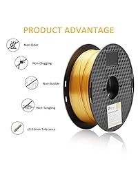 Filamento PLA de 0.069 in, color seda, filamento brillante de impresora 3D para impresora 3D y bolígrafo 3D, 2.2 lbs, Normal
