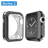 Apple Watch Series 2 Case 42mm, Alritz Plated Soft TPU Protective Case Flexible Anti-scratch Bumper Cover for iWatch Series 1 Series 2, Black