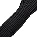 100ft Type III 7 Strand Core Paracord 550 Parachute (16# Black)