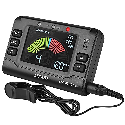 Metronome Tuner, LEKATO Rechargeable 3 In 1 Metronome for Guitar, Bass, Violin, Ukulele and
