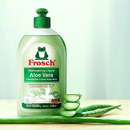 Frosch Natural Liquid Dish Soap, Vegan Hand Dishwashing Detergent, Aloe Vera, 16.9 oz, Pack of 2