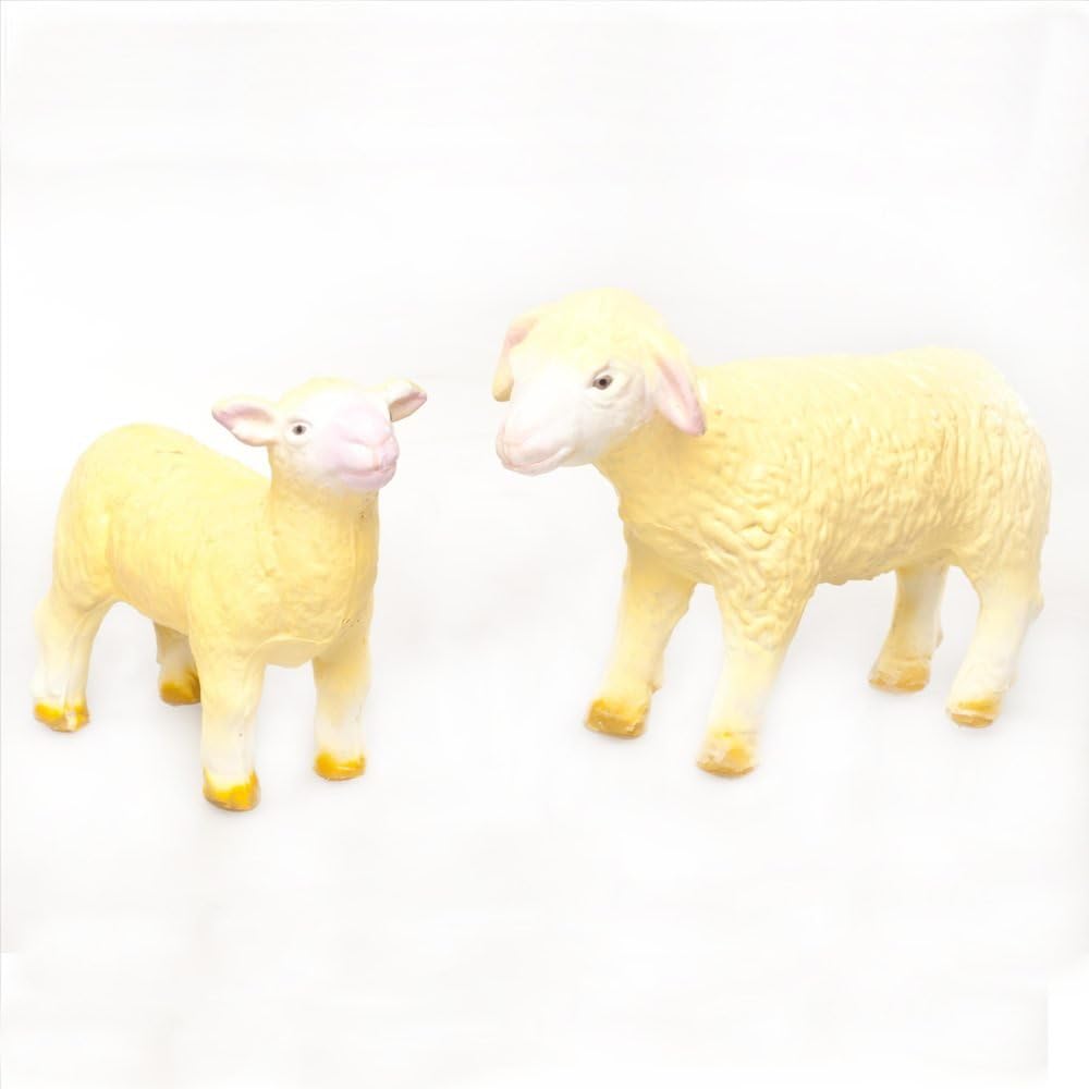 Natural rubber toy set Sheep & Lamb for baby farm games fully biodegradable non toxic safe baby toys