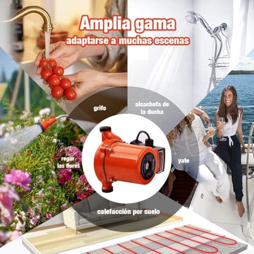 Presurizador de Agua 1/3HP, 110V 260W Bomba Presurizadora Automática, 50L/min de Gran Flujo Riego para Calentador Agua, Regadera, lavadora, baños(Elevación: 12M)
