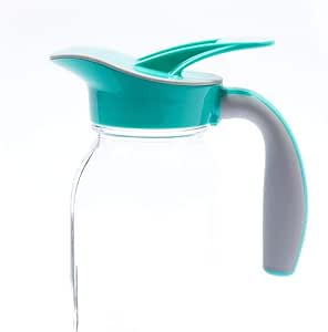 Ergo Spout mason jar pitcher, mason jar pour spout lid, pancake maple syrup dispenser, salad dressing dispenser (REGULAR MOUTH, Vintage Blue -Teal)