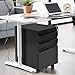 Giantex Rolling Mobile File W/3 Lockable Drawers and Pedestal for Office Study Room Home Steel Storage Cabinet