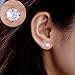 Earrings Bella.Vida Womens Sterling Silver April Simulated Birthstone Studs for Sensitive Ears 7mm