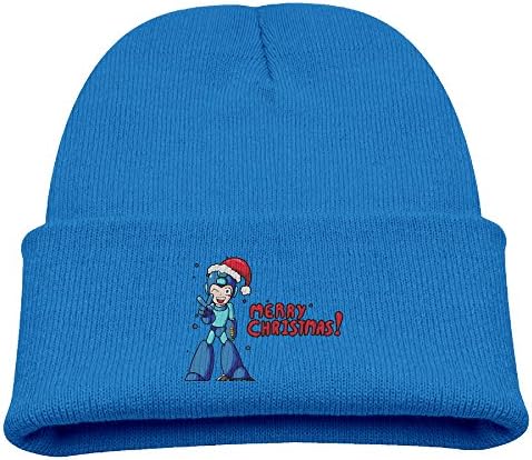 Merry Christmas - Megaman Children Soft RoyalBlue Knit Hat Beanies Cap