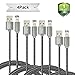 Kinbashi 4 Pack-1ft, 3ft, 3ft, 6ft Certified Lightning to USB Cable for iPhone iPad iPod
