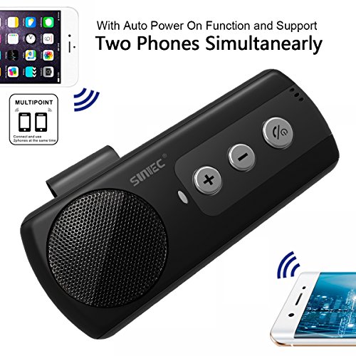 image for Bluetooth Handsfree Car Kit with Car Charger, SUNITEC BC370 Wireless I