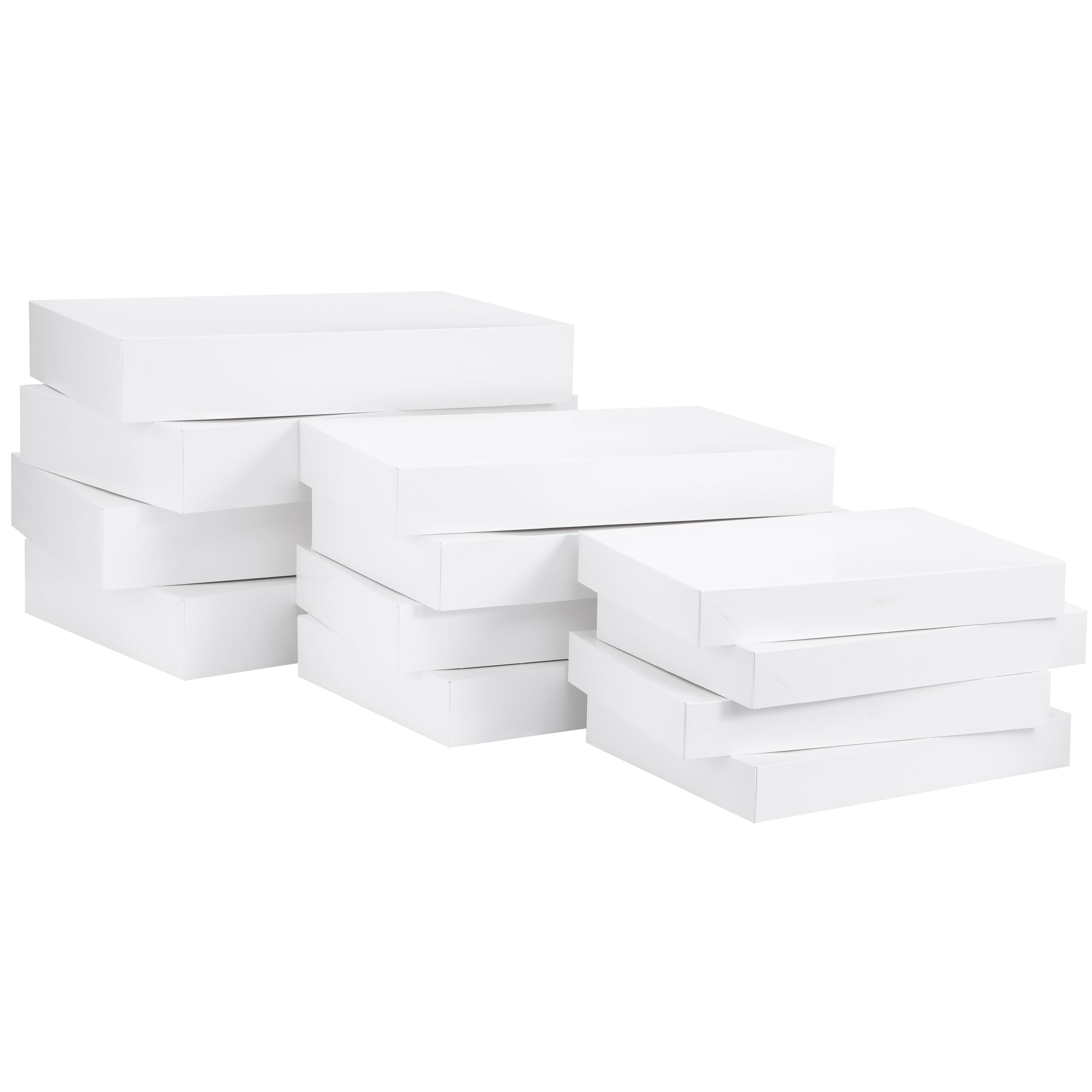 SUNCOLOR 12 Pack White Gift Boxes with Lids Assorted Sizes (4 Boxes 11