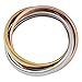 Kooljewelry Tri-color Gold Over Sterling Silver Interlocked Rolling Rings (size 10)