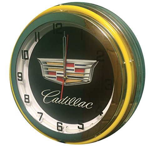 Cadillac 19" Double Neon Clock