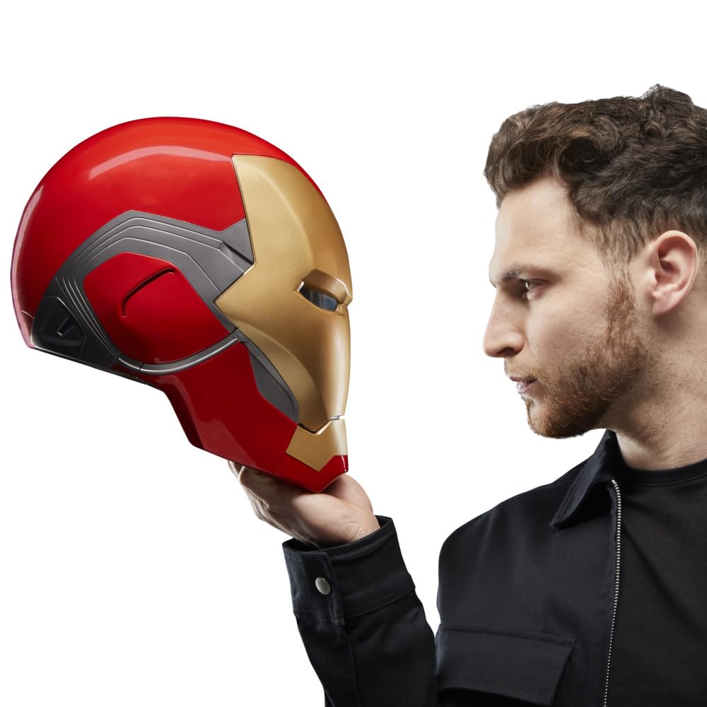 Marvel Legends Series Iron Man elektronischer Premium Helm mit Lichteffekten, Avengers: Endgame Rollenspielartikel für Erwachsene 4
