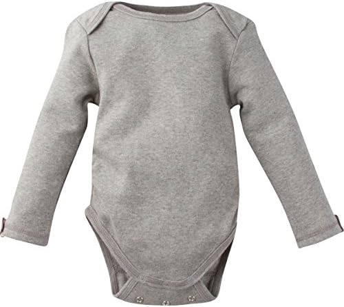 MiracleWear Long-Sleeve Neutral Unisex Adjustable Snap-N-Grow 100% Cotton Bodysuit by Miracle Blanket (12-18 Month, Solid Gray)