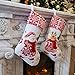 WEWILL Classic Christmas Stockings Set of 2 Elk, Snowman Xmas Character 17 inch Christmas Decorations Gift for Family Kids (Style 4)