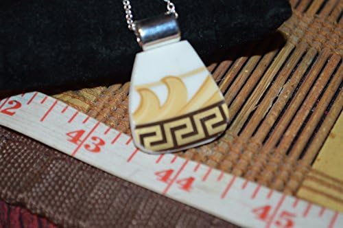 Recycled Broken Versace China Jewelry, Arabesque Champagne Pendant