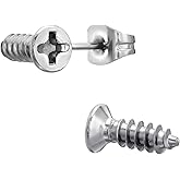 Stainless Steel Screw Stud Earrings, Sold as a Pair