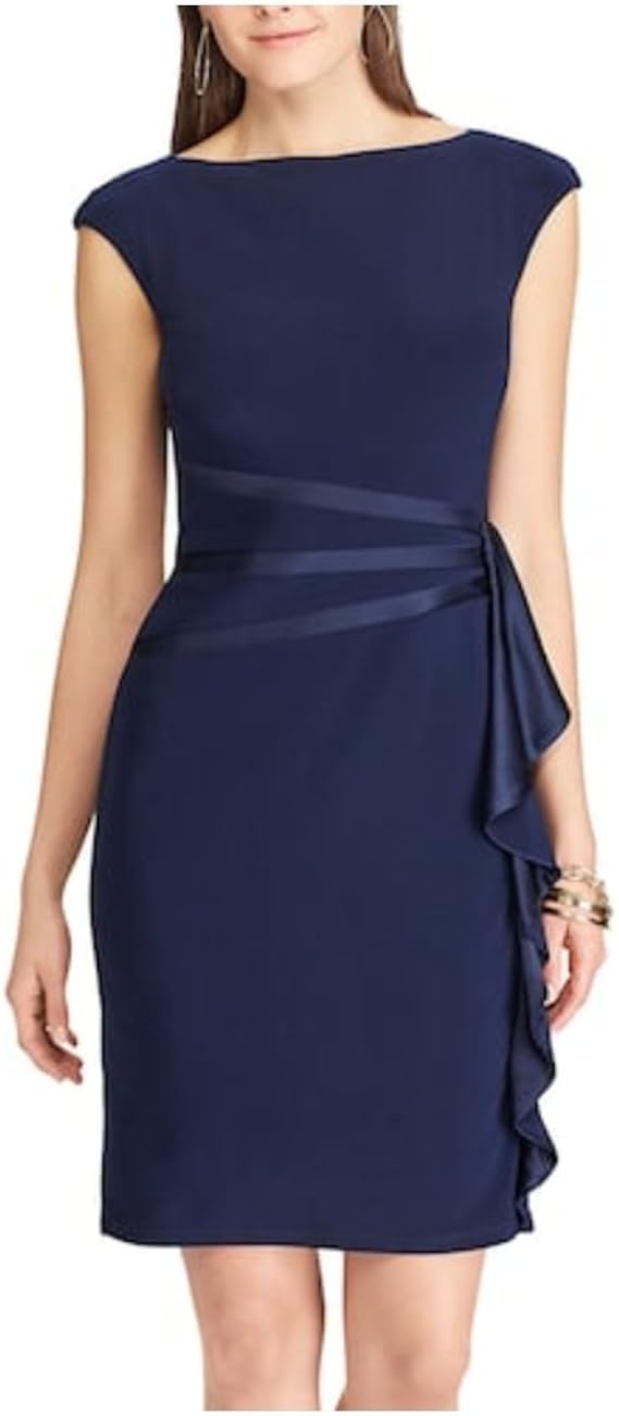 Chaps Women's Ruffle Sheath Dress (XLarge) Amazon.ca Clothing