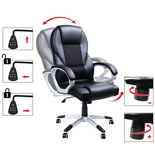 SONGMICS-Sedia-da-UfficioStabile-Resistente-Durevole-Altezza-Regolabile-Ergonomica-Nero-OBG22B