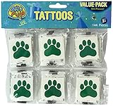 Green Paw Print Temporary Tattoos (144)