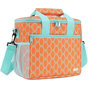 MIER 24 Can Large Capacity Soft Cooler Tote Insulated Lunch Bag Outdoor Picnic Bag, Orange