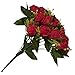 ALEKO F18HRR Artificial 14.5 Inch 18 Heads Silk Red Rose Flower Bouquet
