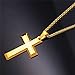 U7 Big Cross Pendant for Men Women 18K Gold Plated Cross Chain Matthew 6:9 Lords Prayer Necklace
