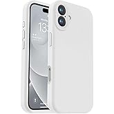 Vooii Compatible with iPhone 16 Case, Liquid Silicone Upgrade [Camera Protection] [Soft Anti-Scratch Microfiber Lining] Shockproof Phone Case for iPhone 16 6.1 inch - White