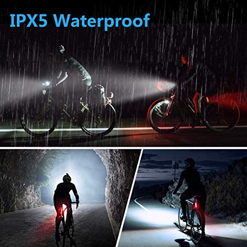 Bike Light set - Waterproof USB Rechargeable LED Bicycle Light Front and Taillight - Easy Install for Kids Men Women Road Cycling Safety Flashlight - Fits All Cyclings, Hybrid, Road, MTB,Night Sports