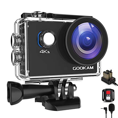 GOOKAM 4K Action Cam 20MP WIFI Telecomando Fotocamera Subacquea Impermeabile 40M Sott'acqua Sports Camera Schermo 2…