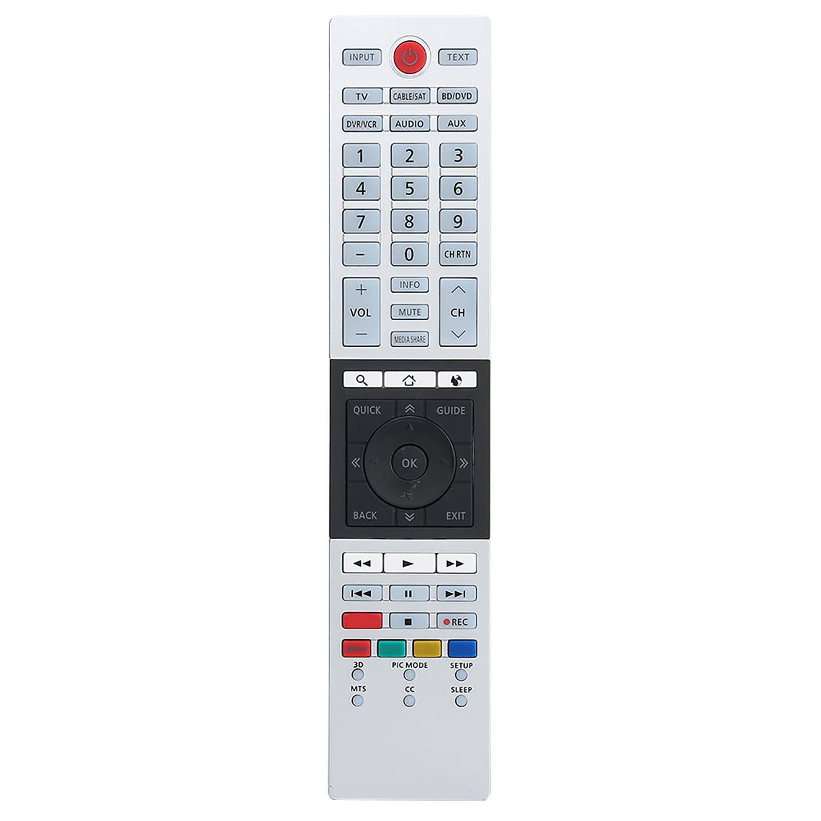 Kafuty Replacement Remote Control 4K Ultra HD Smart TV Remote Control for Toshiba CT-90430 CT-90429 CT-90427 CT-90428 CT-90444, 8M Remote Control Distance